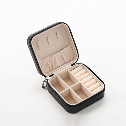 Leather Jewelry Case Travel Organizer with Compartments - Smarsty