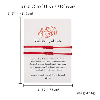 Handmade Lucky Red String Bracelet for Protection and Success - Smarsty