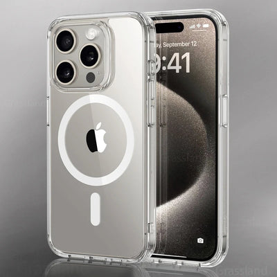 MagSafe Wireless Charge Case For iPhone Clear Back - Smarsty