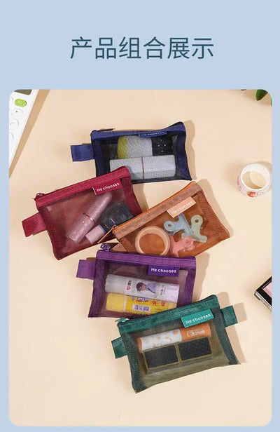 Small Square Nylon Coin Pouch With Zipper Card Holder - Smarsty