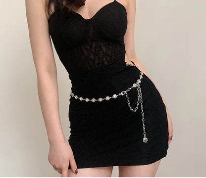 Metal Chatelaine Belt Thin Fashion Chain Accessory - Smarsty