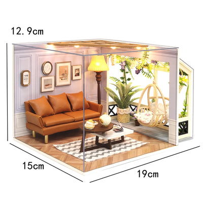DIY Wooden Miniature Doll House Model Building Kits Small House Toy With Furniture For Children Gift Wooden Crafts Dollhouse by Smarsty