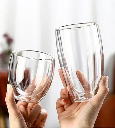 Double Wall Insulated Glass Mugs for Coffee and Tea - Smarsty