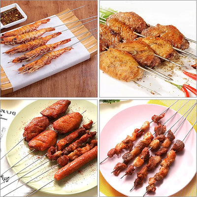 Stainless Steel Barbecue Skewers Reusable Easy Clean Design - Smarsty