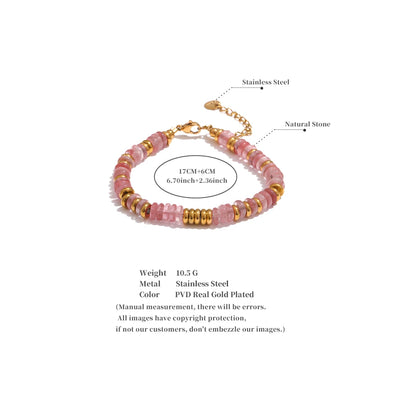 Colorful Natural Stone Beads Waterproof Bracelet for Women - Smarsty