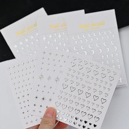 Metallic 3D Star Nail Art Stickers Set - Smarsty
