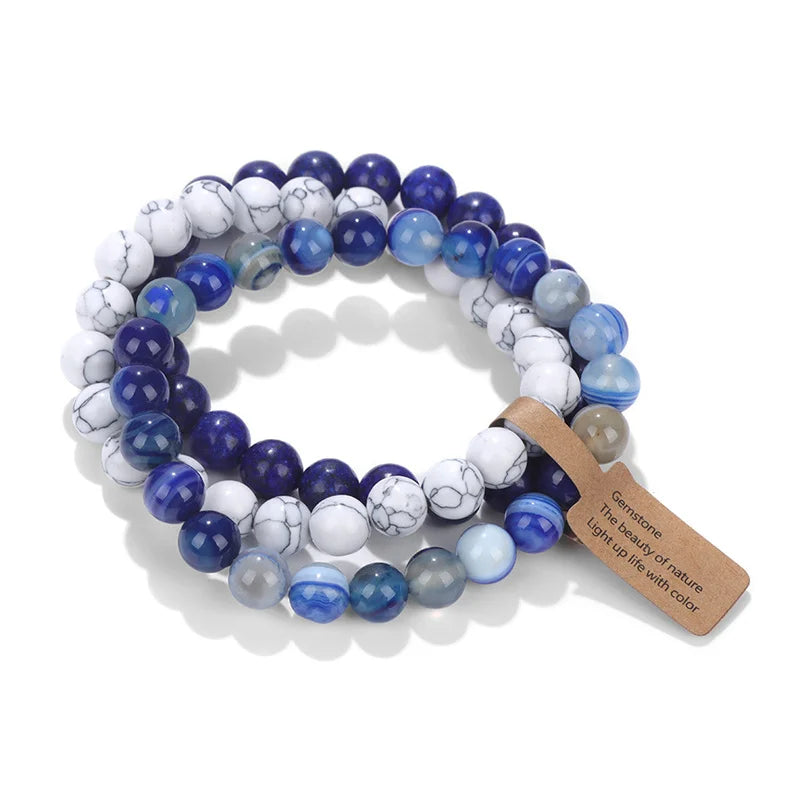Natural Amethyst Crystal Beads Women's Bracelet Multi Layered Design - Smarsty