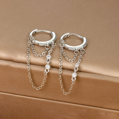 Trendy Long Tassel Drop Earrings for Women in Stainless Steel - Smarsty