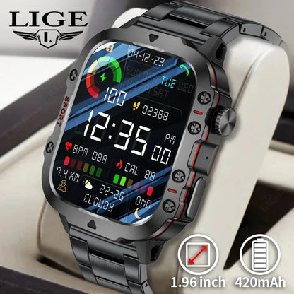 Rugged Military Smart Watch for Men with Bluetooth Calling - Smarsty