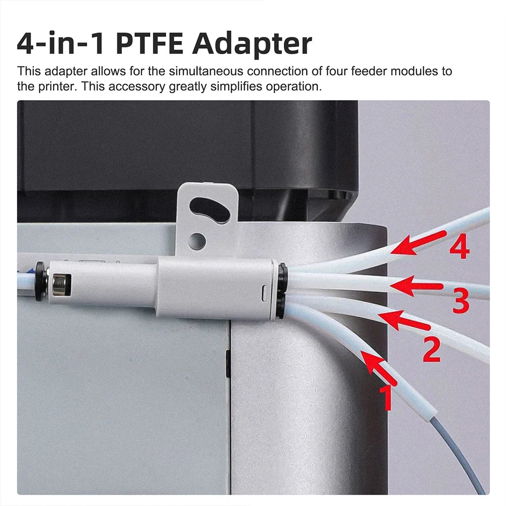 3D Printer Part 4-in-1 PTFE Adapter Material Pipe Expansion Port AMS Connect 4 Feeding Modules For Bambulab X1/P1 X1C P1S P1P - Smarsty