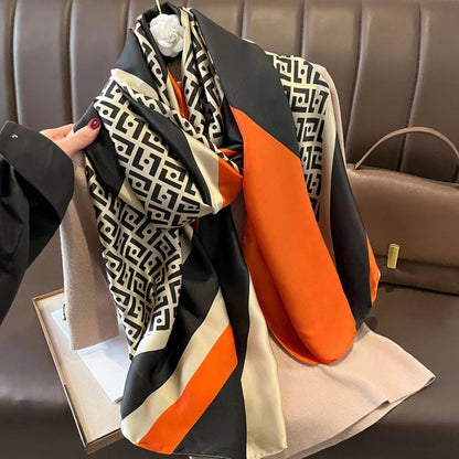 Large Silk Scarf for Women Soft Stylish Summer Wrap - Smarsty