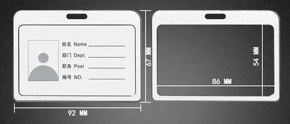 Employee Aluminium Alloy Plastic Credit Card  ID Card Cover Case Work Identity Badge Card Cover Bag Women Men Work Card Holders