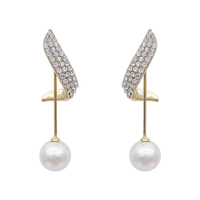 Two Piece Pearl Tassel Earrings For Women Elegant Gift - Smarsty