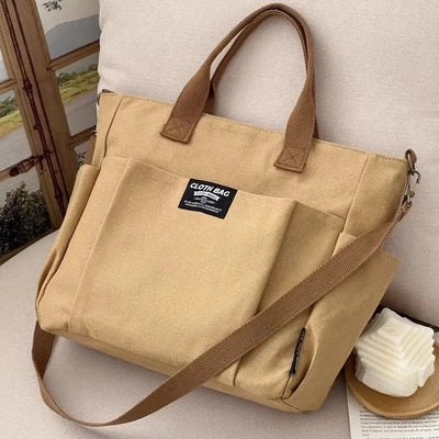Urban Minimalist Canvas Tote Bag Large Capacity Crossbody - Smarsty