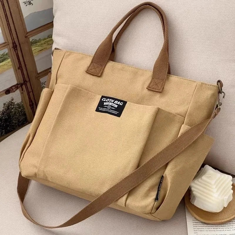 Urban Minimalist Canvas Tote Bag Large Capacity Crossbody - Smarsty