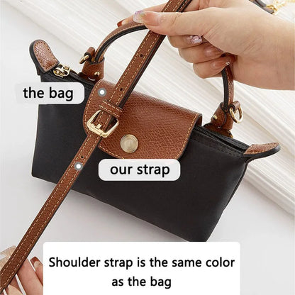 Leather Replacement Crossbody Bag Strap For Longchamp Mini Bag Shoulder Strap Without Punching Modification Bag Accessories