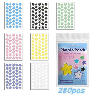 280/1120/1680pcs Seven-Color Star Pimple Patches – Invisible Hydrocolloid Dots for Fun & Gentle Skincare - Smarsty