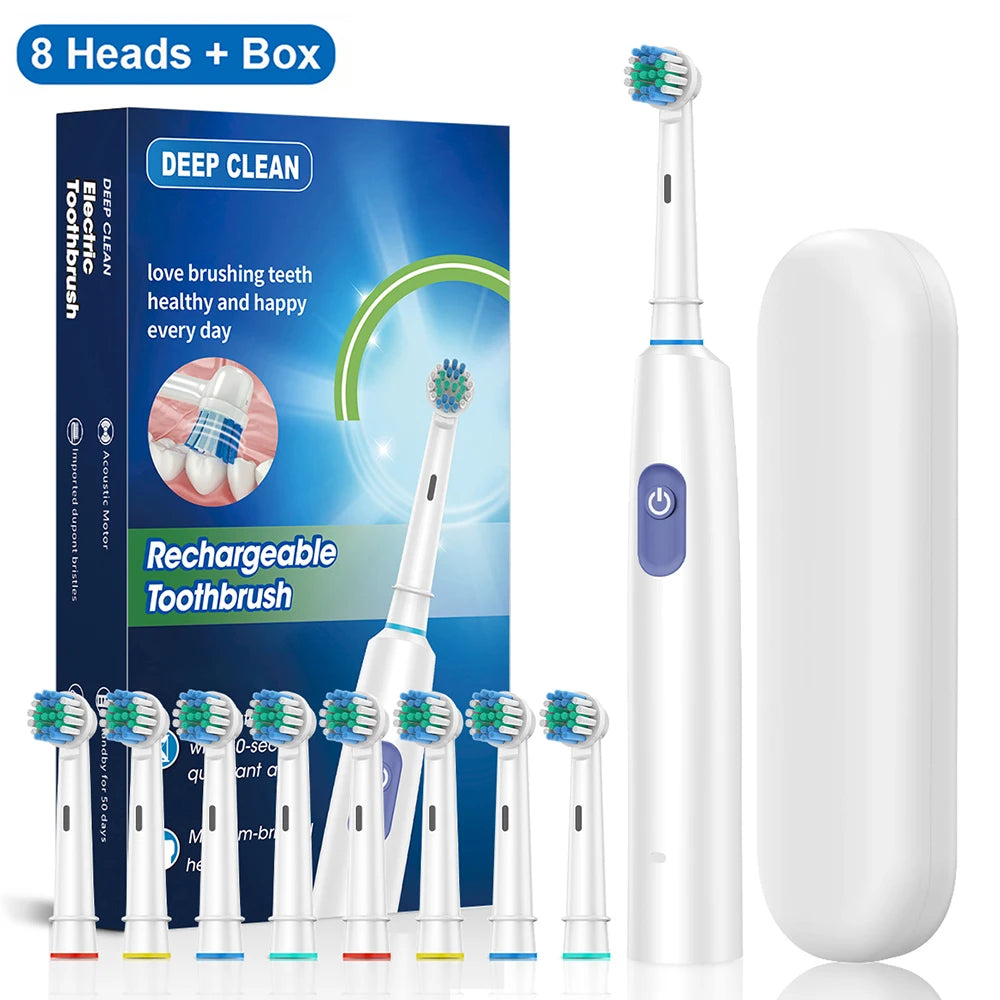 Rotary Electric Toothbrush with Soft Brush Heads - Smarsty