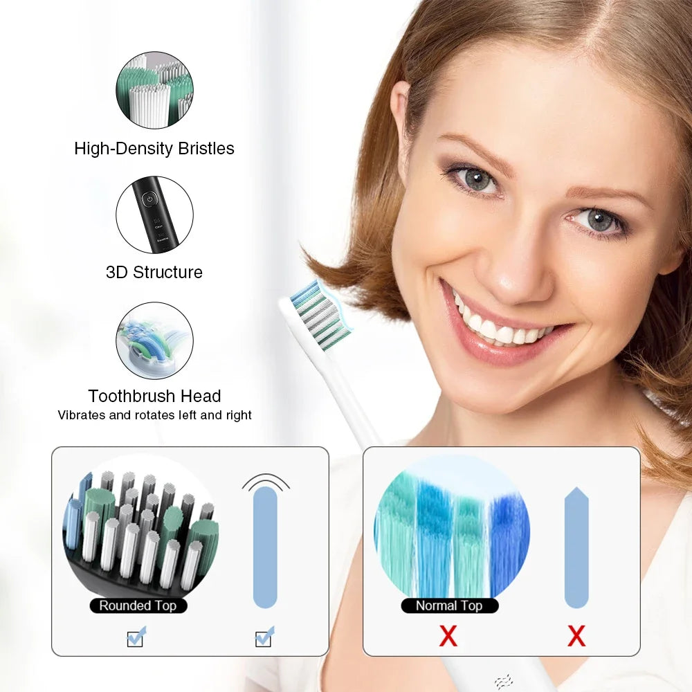 Rechargeable Electric Sonic Toothbrush with Travel Case - Smarsty