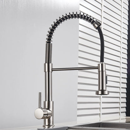 Brushed Nickel Kitchen Faucet with 360 Degree Rotation - Smarsty