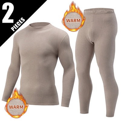 2/4 Pcs Men's Solid Color Simple Autumn And Winter Thermal Underwear Comfortable And Casual Bottoming Underwear Teenagers Pajama - Smarsty