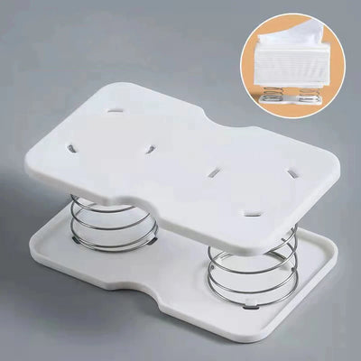 Tissue Box Tissue Dispenser Spring Automatic Lift Spring Loaded Tissue Box Office Home Kitchen Toilet Bracket Kitchen Organizer by Smarsty
