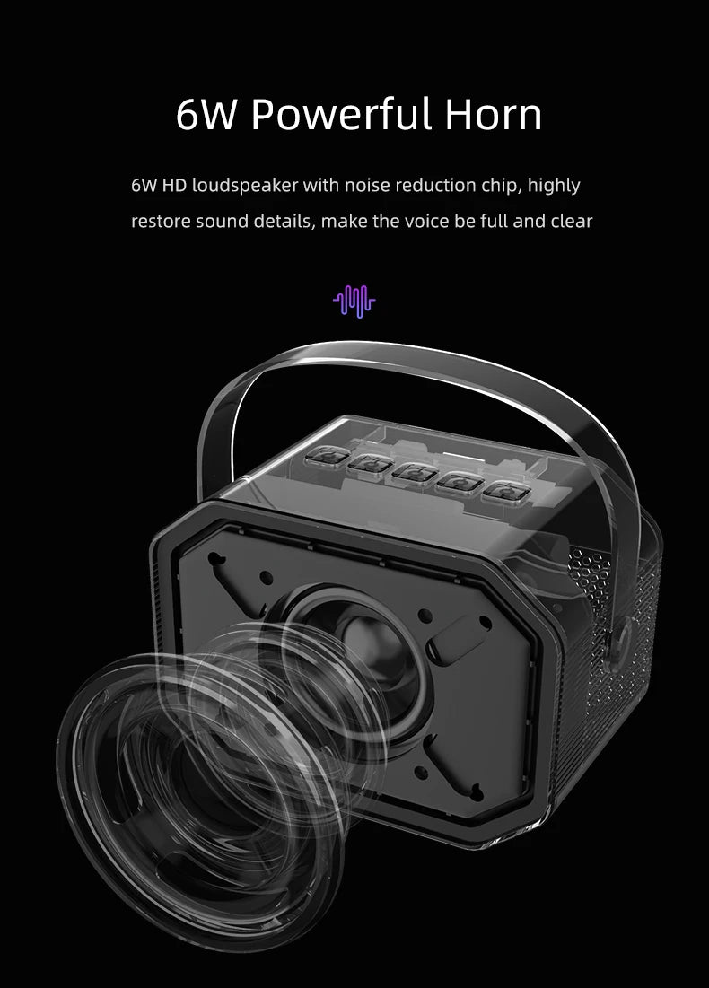 Mini Karaoke Machine for Kids Portable Karaoke Machine Bluetooth Wireless Microphones LDE Light Toys Gifts for Girls Boys - Smarsty