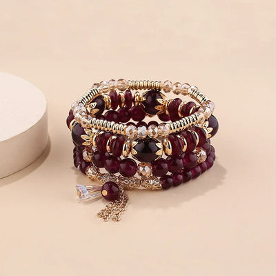 Colorful Glass Beaded Bracelet Set for Women - Smarsty