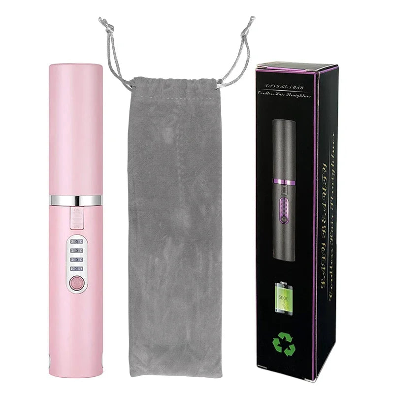 2 in 1 Wireless Hair Straightener and Curler Brush - Smarsty
