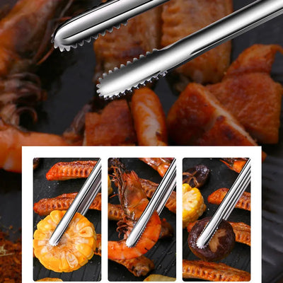 Stainless Steel BBQ Tongs with Non-Slip Grip - Smarsty