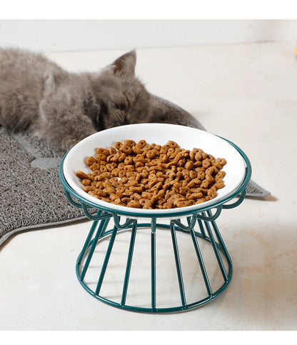 Ceramic Raised Pet Bowl for Cats and Dogs - Smarsty