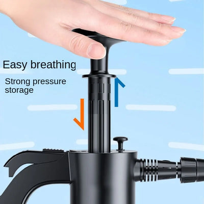 2L Hand Pump Foam Sprayer with 3 Types of Nozzle Hand Pneumatic Foam Cannon Snow Foam Car Wash Spray Bottle Car Window Cleaning - Smarsty