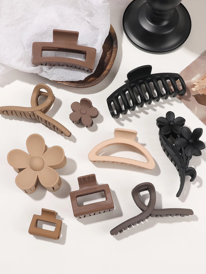 Neutral Color Large Matte Hair Claw Clips Strong Hold - Smarsty