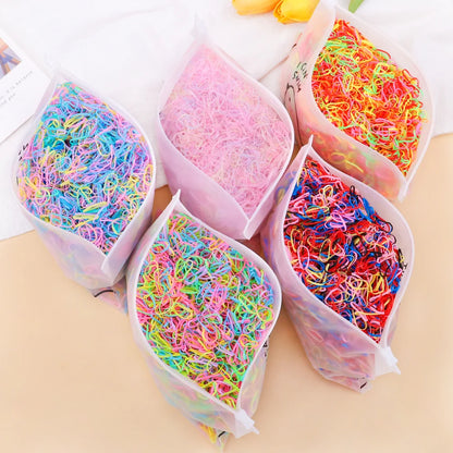 Girls Colorful Rubber Hair Ties Pack Durable Gentle - Smarsty