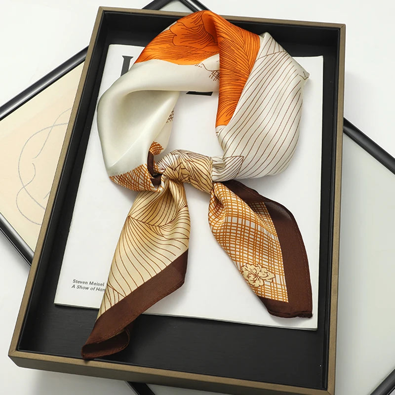 Women Silk Scarf Small Satin Square Neck Wrap - Smarsty