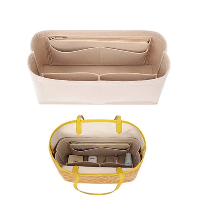 Felt Cosmetic Organizer For Luxury Handbags With Zipper - Smarsty