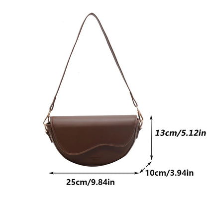 Women Vintage Saddle Bag With Wide Strap Crossbody - Smarsty