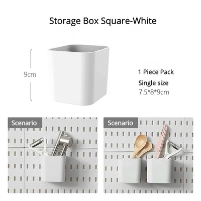 New DIY Pegboard Accessories Hanging Shelf Storage Hooks Wall Organizer No Punching Crafts Organization For Garage Kitchen Room by Smarsty