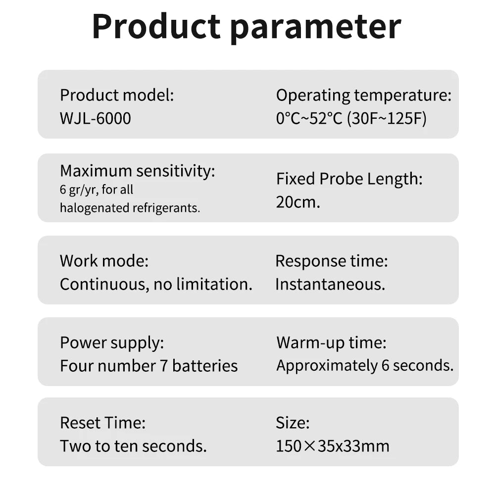 WJL-6000 Halogen Leak Detector for Refrigerants - Smarsty