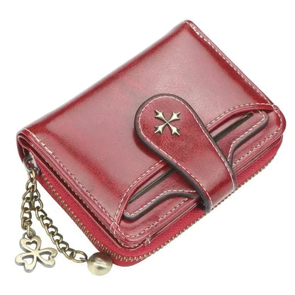 Women Wallets and Purses PU Leather Money Bag Female Short Hasp Purse Small Coin Card Holders Blue Red Clutch New Women Wallet - Smarsty