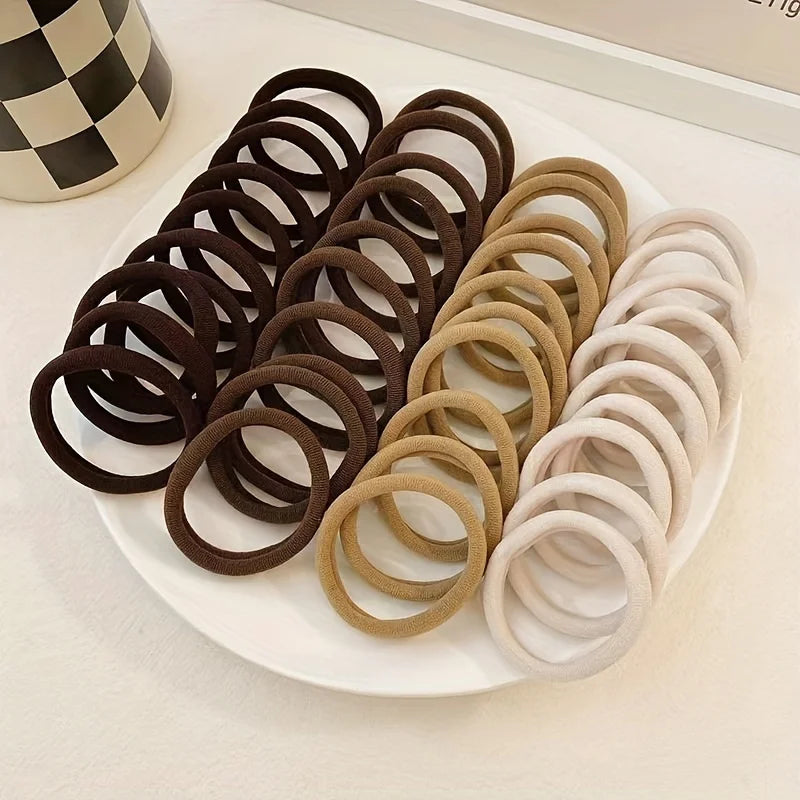 Thick Elastic Hair Ties 50 Pack Comfortable Durable - Smarsty