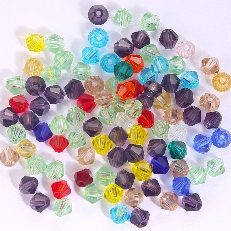100Pcs 4MM Glass Bicone Beads for Jewelry Making - Smarsty