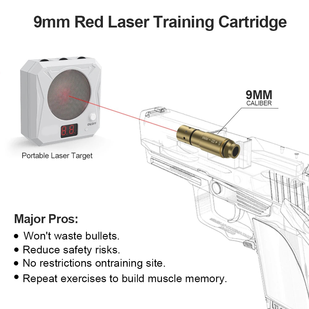 9mm laser training cartridge Red Dot Laser Training Bullet Dry Fire Laser Trainer Cartridge Tactical Laser Bullet