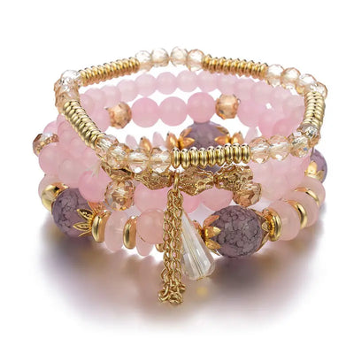 Colorful Glass Beaded Bracelet Set for Women - Smarsty