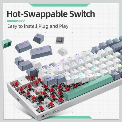 Hot Swappable 94 Key Mechanical Keyboard With RGB Lighting - Smarsty