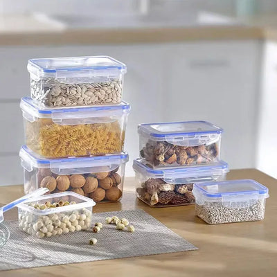 Kitchen Refrigerator Sealed Rectangular Refrigerator Storage Box with Lid Plastic Crisper Microwave-heated Lunch Box Storage Box by Smarsty