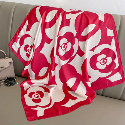 Silk Square Scarf for Women Sun Protection Luxury Shawl - Smarsty