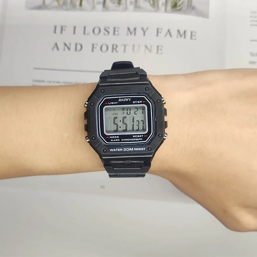Luxury Waterproof Digital Men's Wristwatch with Square Dial - Smarsty