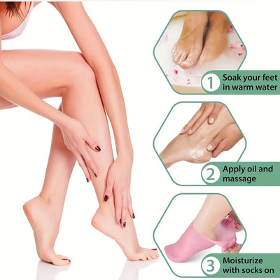 Moisturizing Silicone Gel Socks for Cracked Feet Care - Smarsty