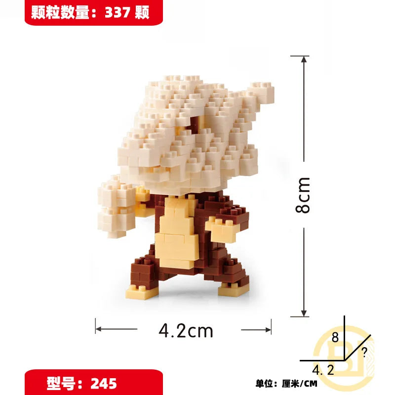 DIY Pokemon Blocks Small Cartoon Mini Building Block Pikachu Charizard Eevee Mewtwo Anime Assemble Action Model Dolls Toys by Smarsty